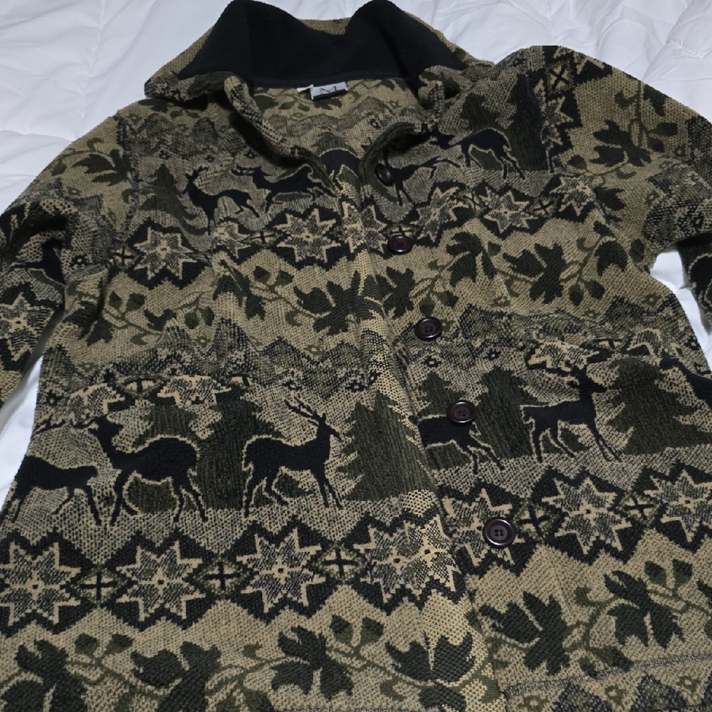 Women's Green and Black Utility Jacket Size S